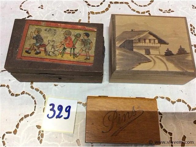 Houten kistjes 3stuks - afbeelding 1 van  2