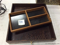 Houten koffertje met inleg - afbeelding 2 van  3