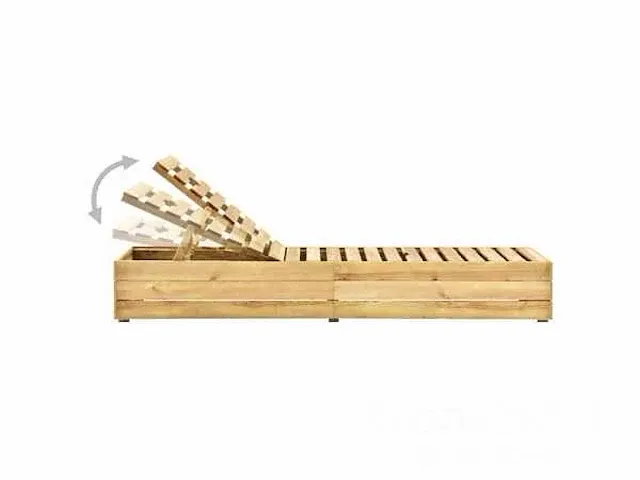 Houten ligbed met tafel 198x140 cm - afbeelding 2 van  3