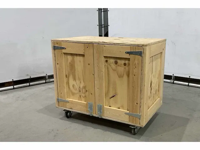 Houten mobiele opbergkist - afbeelding 1 van  7