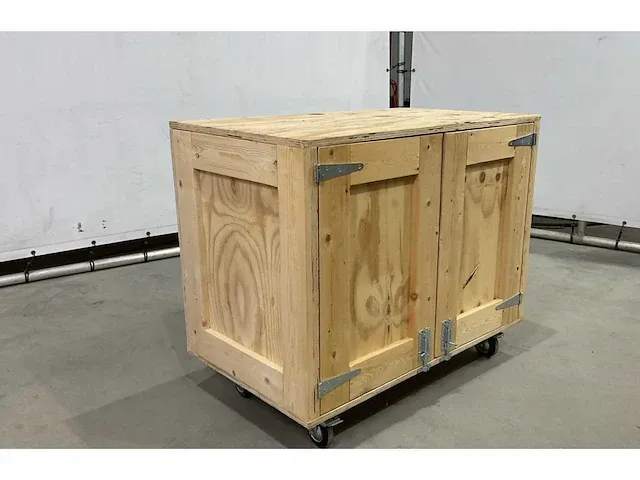 Houten mobiele opbergkist - afbeelding 2 van  7