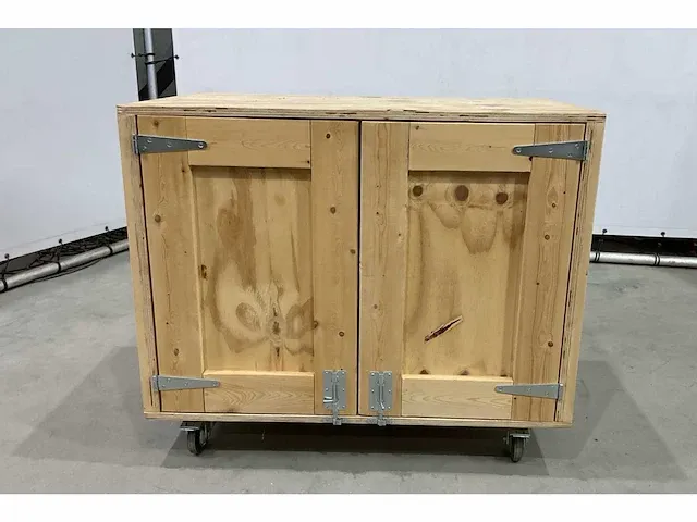 Houten mobiele opbergkist - afbeelding 3 van  7