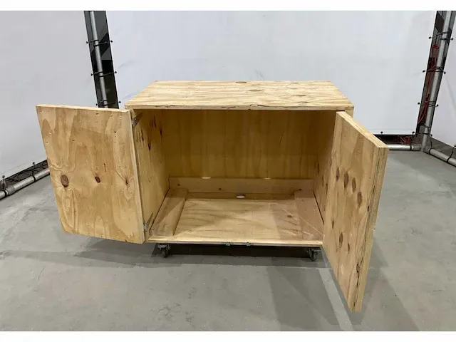 Houten mobiele opbergkist - afbeelding 4 van  7