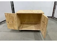 Houten mobiele opbergkist - afbeelding 4 van  7