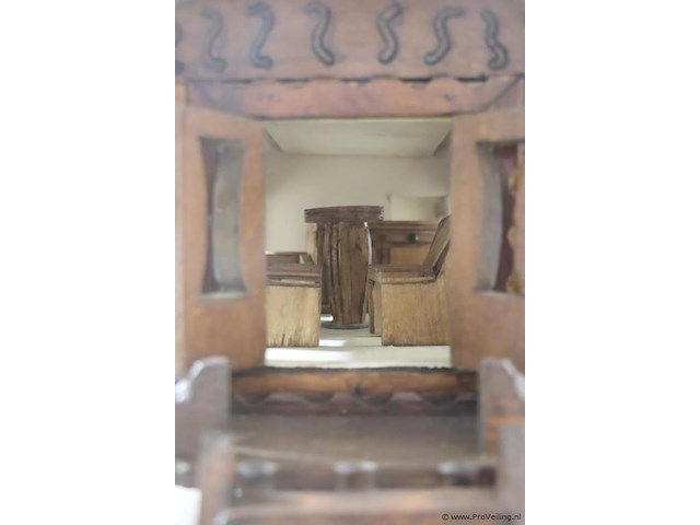 Houten model van een woonwagen/zigeunerwagen - 30x97x29cm - afbeelding 5 van  6