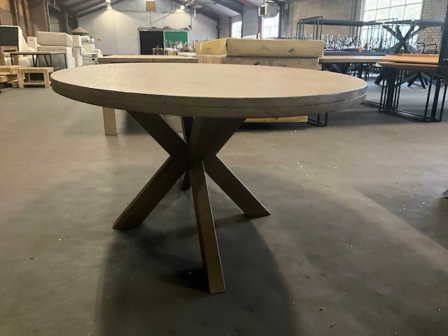 Houten ovale eetkamertafel 230 cm - afbeelding 7 van  7