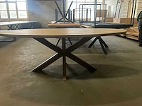 Houten ovale eetkamertafel 230 cm - afbeelding 5 van  7