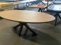 Houten ovale eetkamertafel 230 cm - afbeelding 3 van  7