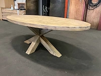 Houten ovale eetkamertafel - afbeelding 1 van  6
