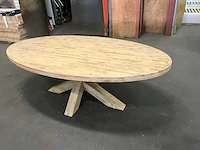 Houten ovale eetkamertafel - afbeelding 4 van  6