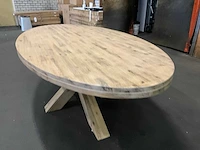 Houten ovale eetkamertafel - afbeelding 5 van  6