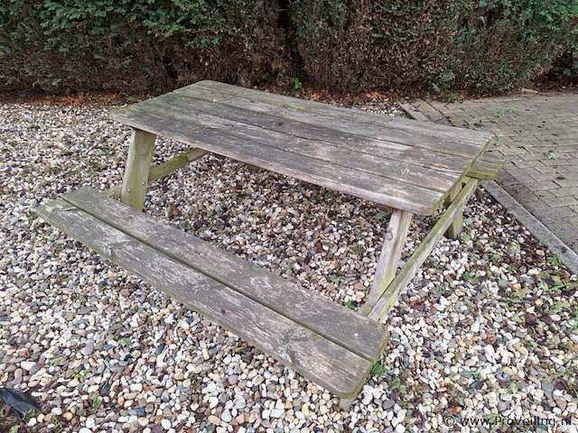 Houten picknicktafel - 175x180x74cm - afbeelding 1 van  2