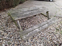 Houten picknicktafel - 175x180x74cm - afbeelding 2 van  2