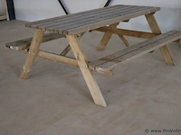 Houten picknicktafel - 180x144x74cm - afbeelding 1 van  4