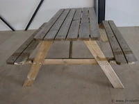 Houten picknicktafel - 180x144x74cm - afbeelding 2 van  4