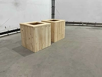 Houten plantenbak (2x) - afbeelding 2 van  6