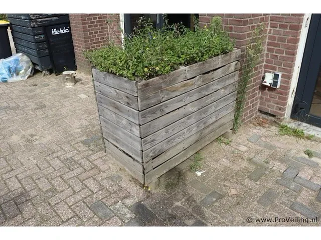 Houten plantenbak incl. planten - 124x60x90cm - afbeelding 1 van  4