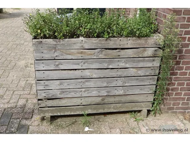 Houten plantenbak incl. planten - 124x60x90cm - afbeelding 2 van  4