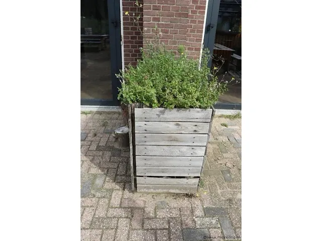 Houten plantenbak incl. planten - 124x60x90cm - afbeelding 3 van  4