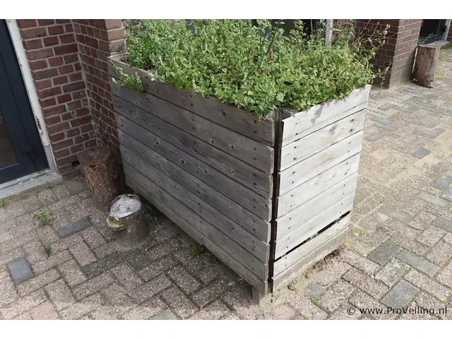 Houten plantenbak incl. planten - 124x60x90cm - afbeelding 4 van  4