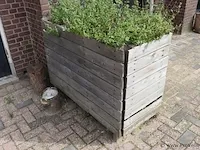 Houten plantenbak incl. planten - 124x60x90cm - afbeelding 4 van  4