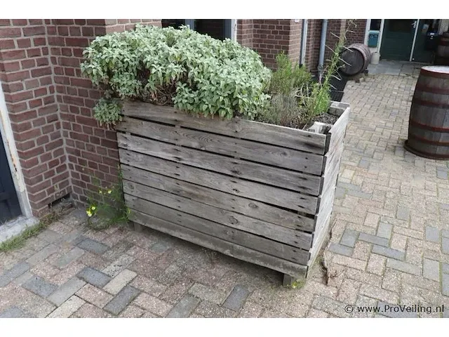 Houten plantenbak incl. planten - 124x60x90cm - afbeelding 1 van  4