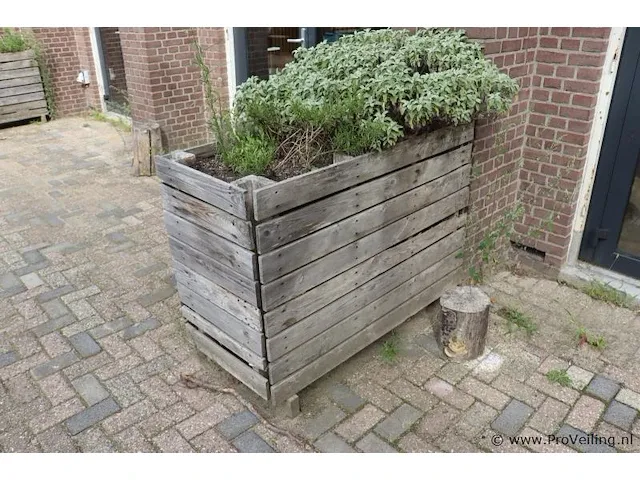 Houten plantenbak incl. planten - 124x60x90cm - afbeelding 4 van  4