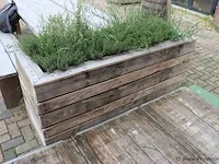 Houten plantenbak incl. planten - 175x65x80cm - afbeelding 1 van  4