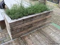 Houten plantenbak incl. planten - 175x65x80cm - afbeelding 2 van  4