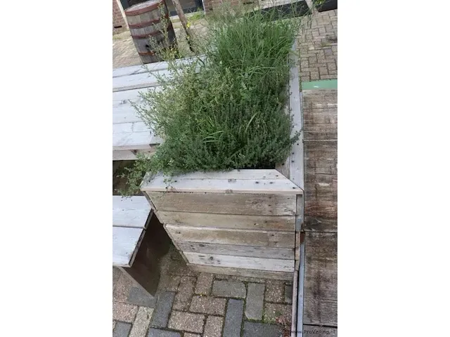 Houten plantenbak incl. planten - 175x65x80cm - afbeelding 3 van  4