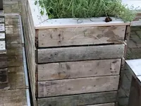 Houten plantenbak incl. planten - 175x65x80cm - afbeelding 1 van  3