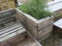 Houten plantenbak incl. planten - 175x65x80cm - afbeelding 2 van  3