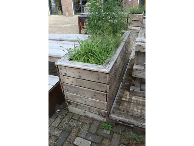 Houten plantenbak incl. planten - 175x65x80cm - afbeelding 3 van  3