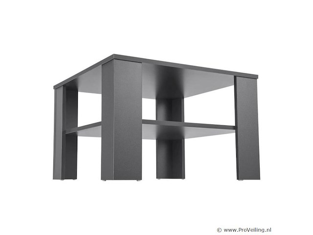 Houten salontafel - 60 x 60 cm - donkergrijs - 2 niveaus - afbeelding 4 van  8