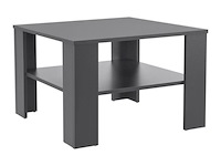Houten salontafel - 60 x 60 cm - donkergrijs - 2 niveaus - afbeelding 1 van  8