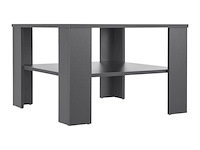 Houten salontafel - 60 x 60 cm - donkergrijs - 2 niveaus - afbeelding 3 van  8