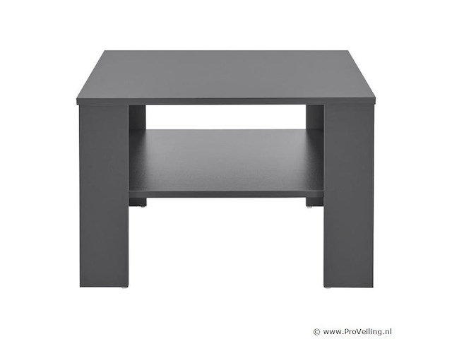 Houten salontafel - 60 x 60 cm - donkergrijs - 2 niveaus - afbeelding 5 van  8