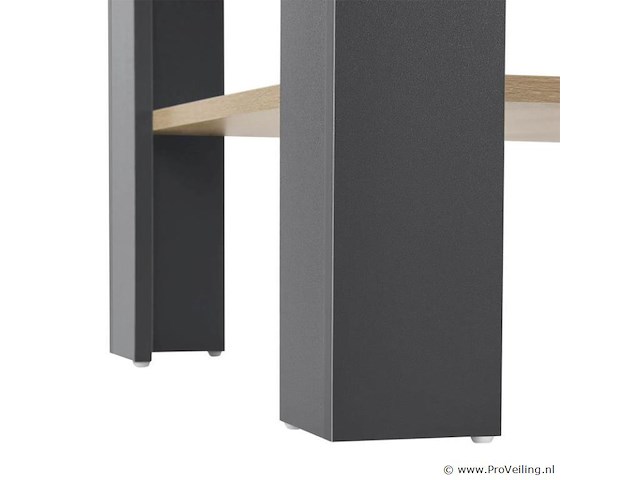 Houten salontafel - 60 x 60 cm - donkergrijs / houtkleur - 2 niveaus - afbeelding 7 van  8