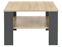 Houten salontafel - 60 x 60 cm - donkergrijs / houtkleur - 2 niveaus - afbeelding 5 van  8