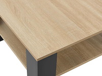 Houten salontafel - 60 x 60 cm - donkergrijs / houtkleur - 2 niveaus - afbeelding 6 van  8