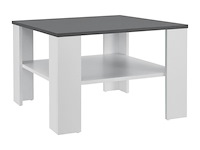 Houten salontafel - 60 x 60 cm - donkergrijs / wit - 2 niveaus - afbeelding 1 van  8