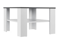 Houten salontafel - 60 x 60 cm - donkergrijs / wit - 2 niveaus - afbeelding 3 van  8