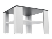 Houten salontafel - 60 x 60 cm - donkergrijs / wit - 2 niveaus - afbeelding 4 van  8