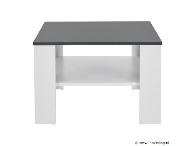 Houten salontafel - 60 x 60 cm - donkergrijs / wit - 2 niveaus - afbeelding 5 van  8