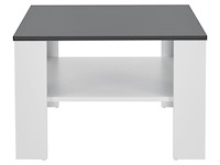 Houten salontafel - 60 x 60 cm - donkergrijs / wit - 2 niveaus - afbeelding 5 van  8