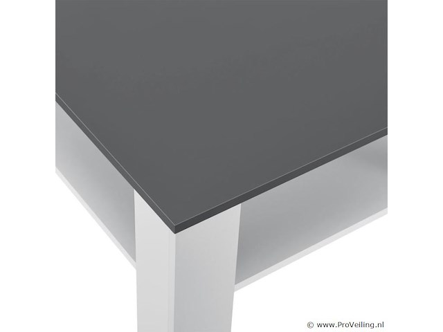 Houten salontafel - 60 x 60 cm - donkergrijs / wit - 2 niveaus - afbeelding 6 van  8