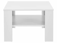 Houten salontafel - 60 x 60 cm - wit - 2 niveaus - afbeelding 5 van  8