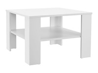 Houten salontafel - 60 x 60 cm - wit - 2 niveaus - afbeelding 1 van  8