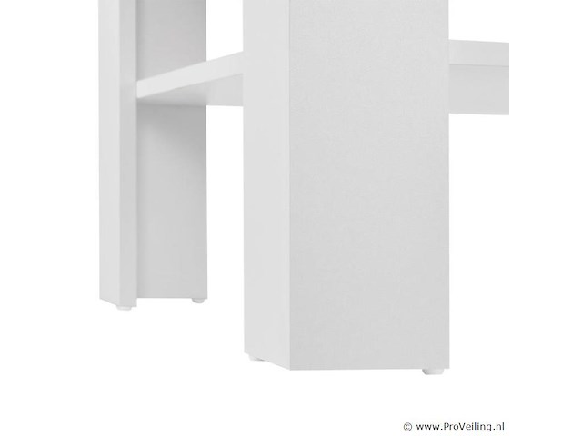 Houten salontafel - 60 x 60 cm - wit - 2 niveaus - afbeelding 7 van  8