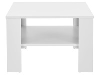 Houten salontafel - 60 x 60 cm - wit - 2 niveaus - afbeelding 5 van  8